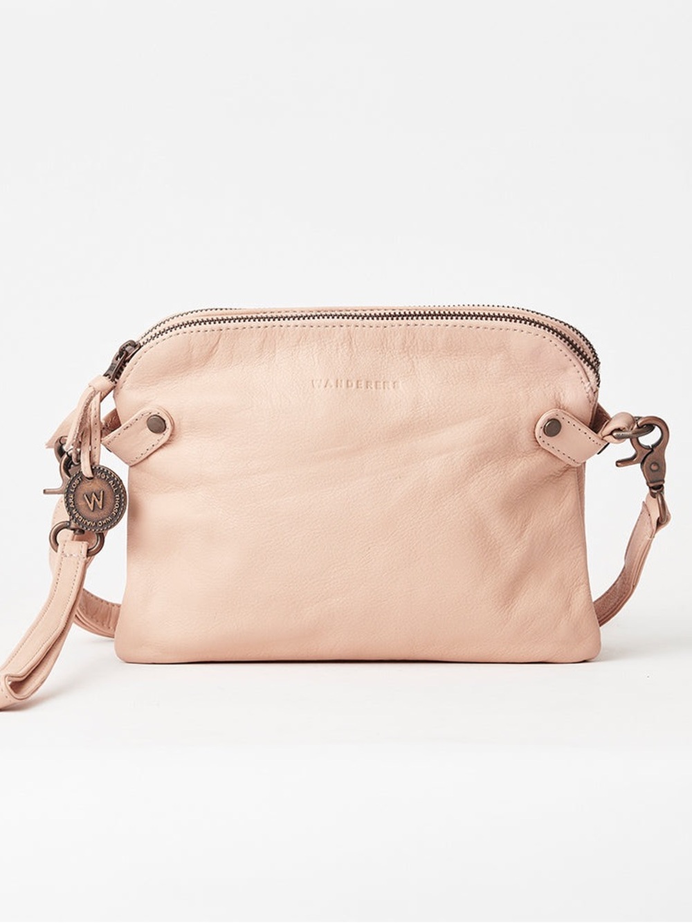 Wanderers Travel Co THE VENETIAN PASSPORT Blush Leather Crossbody Bag